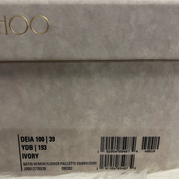 Jimmy Choo Delia Mini Flower Embellished Satin Heels 100mm - Picture 5 of 7